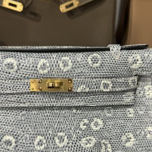 Túi Xách Hermes Kelly Nữ Da Thằn Lằn Khoá Vàng Siêu Cấp 22x7x3cm (2)