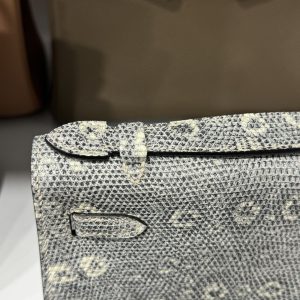 Túi Xách Hermes Kelly Nữ Da Thằn Lằn Khoá Vàng Siêu Cấp 22x7x3cm (2)