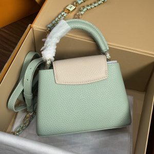 Túi Xách Louis Vuitton LV Capucines Mini Like Auth Nữ Màu Xanh Lá Cây 21x14x8cm (2)