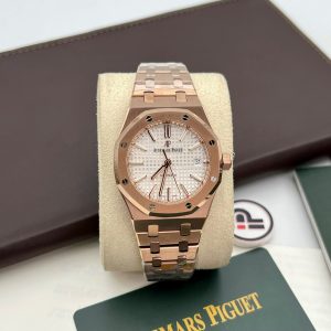Đồng Hồ Audemars Piguet Chế Tác Royal Oak 15450 Mặt Trắng IP Factory 37mm (1)