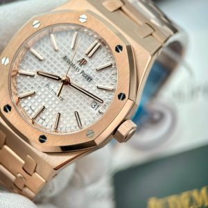 Đồng Hồ Audemars Piguet Chế Tác Royal Oak 15450 Mặt Trắng IP Factory 37mm (1)