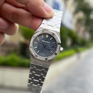 Đồng Hồ Audemars Piguet Royal Oak Rep 11 Mặt Xanh Dây Thép Nữ 34mm (1)