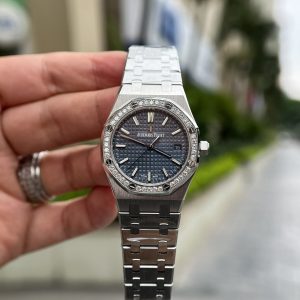 Đồng Hồ Audemars Piguet Royal Oak Rep 11 Mặt Xanh Dây Thép Nữ 34mm (1)
