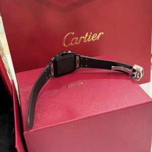 Đồng Hồ Cartier Chế Tác Santos WSSA0039 Màu Đen Dây Cao Su Nhà Máy BV 39 (2)