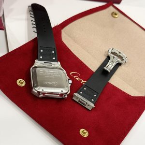 Đồng Hồ Cartier Rep 11 Santos WSSA0061 Mặt Xanh Green Dây Cao Su BVF 39 (1)