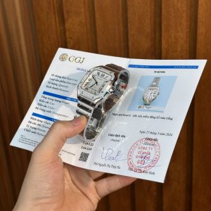 Đồng Hồ Cartier Santos Chế Tác Viền Kim Cương Moissanite 39 (4)