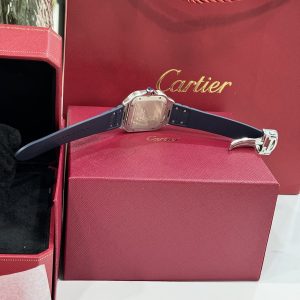 Đồng Hồ Cartier Santos Replica 11 Nam Mặt Trắng Dây Cao Su BV Factory 39 (2)