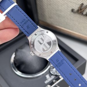 Đồng Hồ Hublot Classic Fussion Chế Tác Kim Cương Moissanite Nữ Màu Xanh Blue 33mm (2)