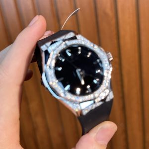Đồng Hồ Hublot Orlinski Độ Kim Cương Moissanite Demi Màu Đen 40mm (1)