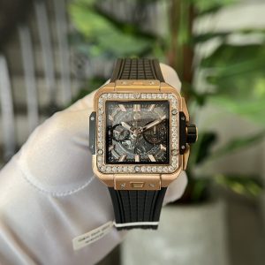 Đồng Hồ Hublot Square Bang King Gold Độ Kim Cương Moissanite BBF 42mm (2)