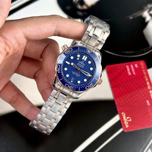 Đồng Hồ Omega Seamaster Demi Vàng Hồng Mặt Xanh Dương VSF 42mm (5)