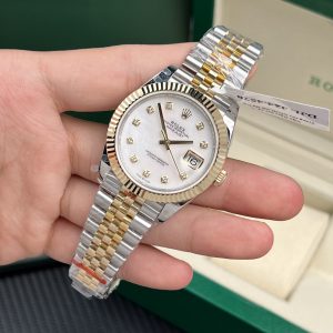 Đồng Hồ Rolex Chế Tác DateJust Nam Bọc Vàng Thật 18K Mặt MOP GM Factory 41mm (1)