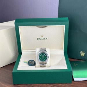 Đồng Hồ Rolex Nam Chế Tác Oyster Perpetual 126000 Mặt Xanh Lá Cây Clean Factory 36mm (2)