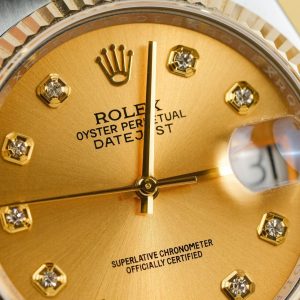 Đồng Hồ Rolex Nam Rep 11 DateJust 126233 Mặt Số Vàng Champagne Bọc Vàng Thật 36mm (2)
