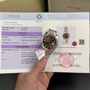 Đồng Hồ Rolex Rep 11 DateJust Mặt Chocolate Cọc Số Dạ Quang Bọc Vàng Thật 18K GMF 41mm (2)
