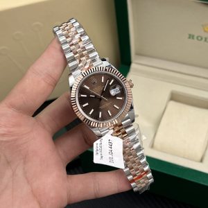 Đồng Hồ Rolex Rep 11 DateJust Mặt Chocolate Cọc Số Dạ Quang Bọc Vàng Thật 18K GMF 41mm (2)