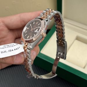Đồng Hồ Rolex Rep 11 DateJust Mặt Chocolate Cọc Số Dạ Quang Bọc Vàng Thật 18K GMF 41mm (2)