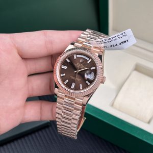 Đồng Hồ Rolex Rep 11 Day-Date Cọc Số La Mã Bọc Vàng 18K Trọng Lượng 175gram GMF 40mm (2)
