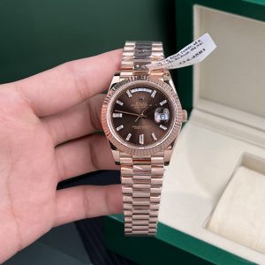 Đồng Hồ Rolex Rep 11 Day-Date Mặt Chocolate Bọc Vàng 18K Trọng Lượng 177gram GM Factory 40mm (1)
