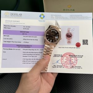 Đồng Hồ Rolex Rep 11 Day-Date Mặt Chocolate Bọc Vàng 18K Trọng Lượng 177gram GM Factory 40mm (1)