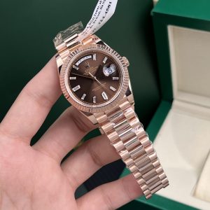 Đồng Hồ Rolex Rep 11 Day-Date Mặt Chocolate Bọc Vàng 18K Trọng Lượng 177gram GM Factory 40mm (1)