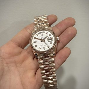 Đồng Hồ Rolex Replica 11 Day-Date 128235 Bọc Vàng Thật Mặt Thiên Thạch 36mm (2)