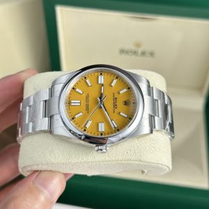 Đồng Hồ Rolex Replica 11 Oyster Perpetual 124300 Mặt Màu Vàng Clean Factory 41mm (2)
