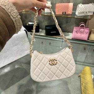 Túi Xách Chanel 23K Hobo Siêu Cấp Nữ Màu Trắng 20.5x12x4 (2)