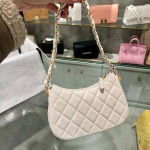Túi Xách Chanel 23K Hobo Siêu Cấp Nữ Màu Trắng 20.5x12x4 (2)