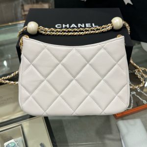 Túi Xách Chanel 24S Hobo Nữ Màu Trắng Quai Xích Like Auth 20x13x8cm (2)