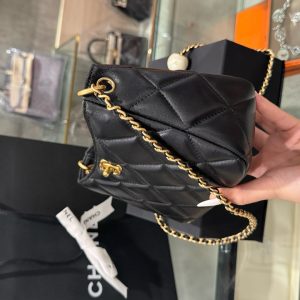 Túi Xách Chanel 24S Hobo Siêu Cấp Nữ Màu Đen Quai Xích 20x13x8cm (2)