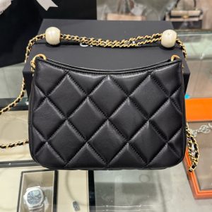 Túi Xách Chanel 24S Hobo Siêu Cấp Nữ Màu Đen Quai Xích 20x13x8cm (2)