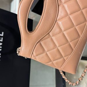 Túi Xách Chanel 31 Mini Like Auth Nữ Da Trơn Khoá Bạc 20×17.5×3 (2)