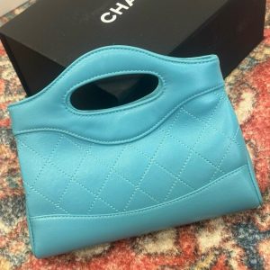 Túi Xách Chanel 31 Mini Like Auth Nữ Màu Xanh Da Trời 20.5x17 (2)