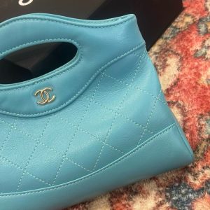Túi Xách Chanel 31 Mini Like Auth Nữ Màu Xanh Da Trời 20.5x17 (2)