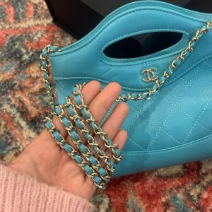 Túi Xách Chanel 31 Mini Like Auth Nữ Màu Xanh Da Trời 20.5x17 (2)