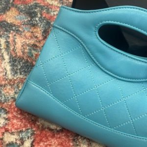 Túi Xách Chanel 31 Mini Like Auth Nữ Màu Xanh Da Trời 20.5x17 (2)