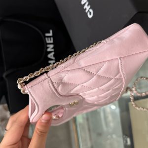 Túi Xách Chanel 31 Mini Nữ Màu Hồng Khoá Vàng Like Auth 20x17.5x3 (2)