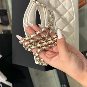 Túi Xách Chanel 31 Mini Siêu Cấp Nữ Màu Trắng Quai Xích 20×17 (1)