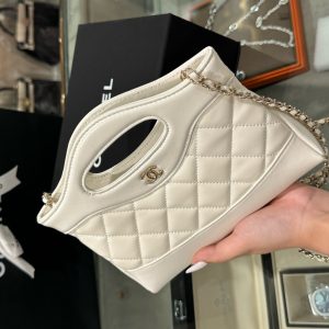 Túi Xách Chanel 31 Mini Siêu Cấp Nữ Màu Trắng Quai Xích 20×17 (1)