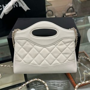 Túi Xách Chanel 31 Mini Siêu Cấp Nữ Màu Trắng Quai Xích 20×17 (1)