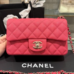 Túi Xách Chanel Classic Nữ Màu Đỏ Da Bê Rep 11 Cao Cấp 20cm (2)