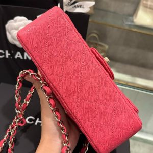 Túi Xách Chanel Classic Nữ Màu Đỏ Da Bê Rep 11 Cao Cấp 20cm (2)