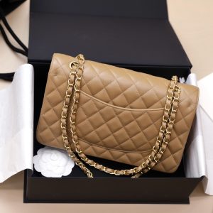 Túi Xách Chanel Classic Replica 11 Nữ Da Bê Màu Nâu 25cm (2)