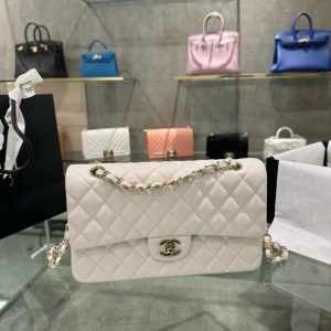 Túi Xách Chanel Classic Replica 11 Nữ Da Bê Màu Trắng 25cm (2)