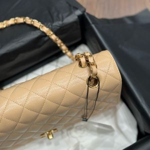 Túi Xách Chanel Classic Replica 11 Nữ Màu Be Khoá Vàng 25cm (2)
