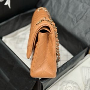 Túi Xách Chanel Classic Replica 11 Nữ Màu Nâu Khoá Vàng 25cm (2)