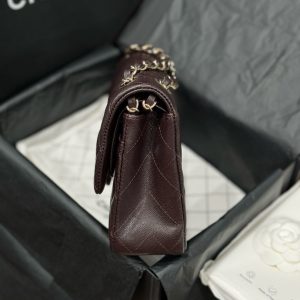 Túi Xách Chanel Classic Replica Cao Cấp Chất Da Hạt Khoá Vàng 25cm (2)