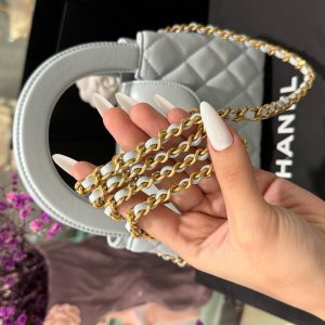 Túi Xách Chanel Kelly Like Auth Nữ Màu Xám Da Trơn 19x13x7cm (2)