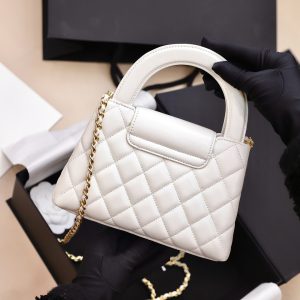Túi Xách Chanel Kelly Replica 11 Nữ Màu Trắng Khoá Vàng 19x13x7cm (2)